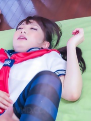 Yuri Sakurai Asian has nooky screwed through crotchless panty